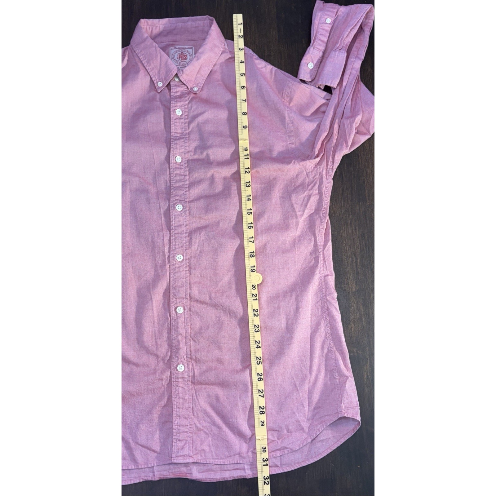 M-11 J Press X Shirt Large Red Salmon 100% Egyptian Cotton Ocbd — image 5 of 6